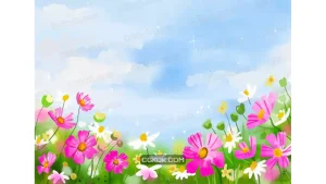 دانلود وکتور گل های آبرنگی