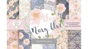 دانلود بک گراند کاغذ دیجیتال آبرنگی گل پئونی Watercolor Peony flowers digital paper pack