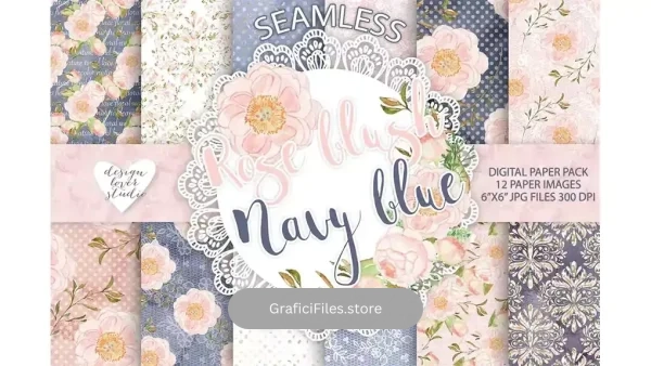دانلود بک گراند کاغذ دیجیتال آبرنگی گل پئونی Watercolor Peony flowers digital paper pack