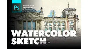 دانلود اکشن فتوشاپ تبدیل عکس به اسکچ آبرنگی Watercolor Sketch Photoshop Action