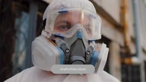 فوتیج گذاشتن ماسک تنفسی و عینک محافظ Wearing A Respirator And Goggles