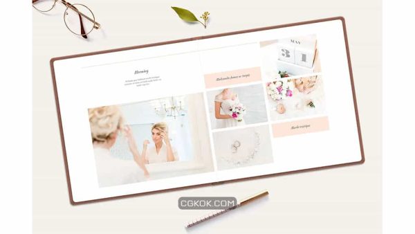 دانلود فایل لایه باز آلبوم عکس عروسی Wedding Album Template / AWD