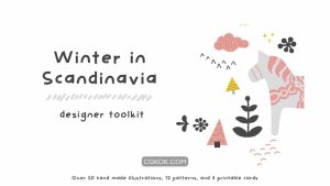 دانلود وکتور و کلیپ آرت زمستان در اسکاندیناوی Winter In Scandinavia