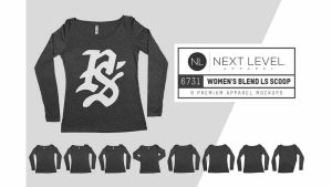 دانلود موکاپ بلوز زنانه Womens Scoopneck Tee