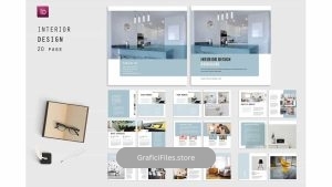 دانلود قالب آماده ورد بروشور Words Square Interior Brochure