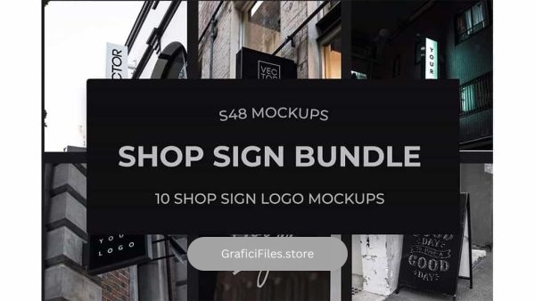 دانلود موکاپ لوگو فروشگاه X Shop Sign Logo Mockups